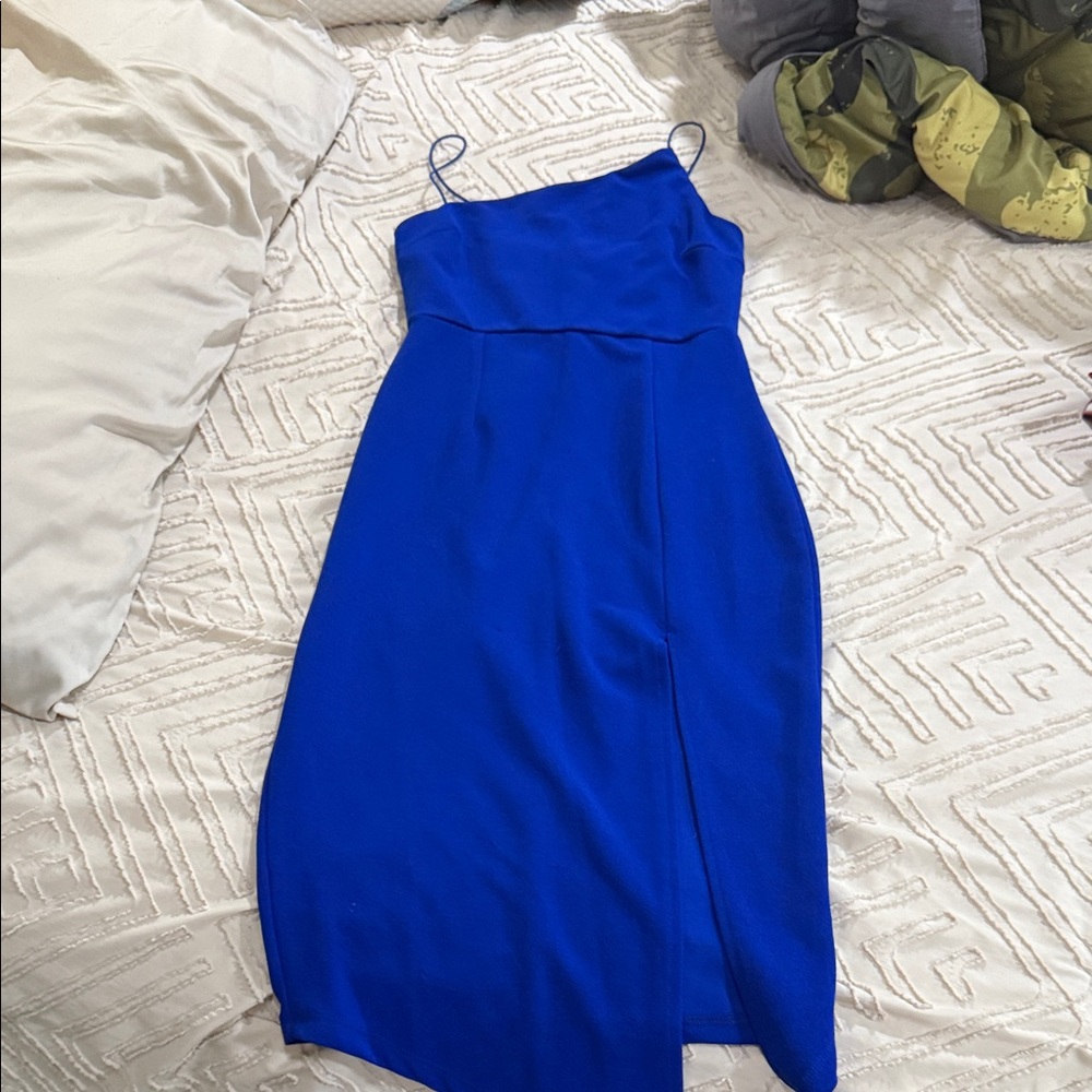 Hello Molly Vibrant Blue Asymmetrical Dress